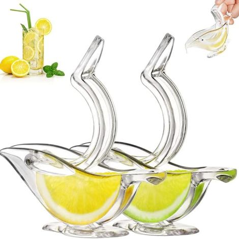 Presse à Main Citron Individuel Design Deluxe, Presse-Agrumes Manuel en Acrylique Vaisselle de Service Transparente(2PCS Blanc) (1/4)