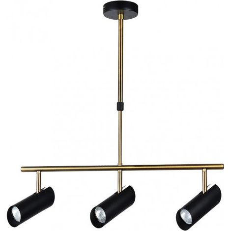 Lámpara Marrakech 3xGU10 negro cuero orientable (1/2)