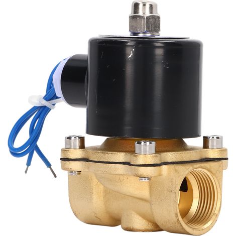 Magnetventil 2W, normalerweise geschlossen, Messing-Kupferkernspule, elektrisches Magnetventil für Wasser, Gas und Öl, 3/4 Zoll, 12 V DC (1/5)