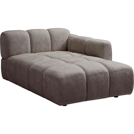 Chaise longue destra in tessuto testurizzato talpa - CARLIVI (1/4)