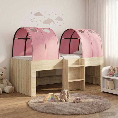 Cama con Túnel 3 uds. Roble Sonoma y Rosa Madera de ingeniería (1/5)