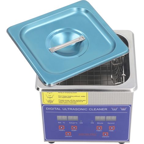 Nettoyeur à ultrasons 1,3 L professionnel pour bijoux montres bagues, cuve chauffante avec minuterie, prise UE AC200-240 V 50 Hz (1/5)