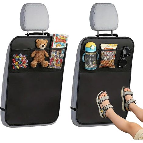 2 Piece Car Seat Back Protector, 60 x 45 cm, with Three Pockets (1/5)