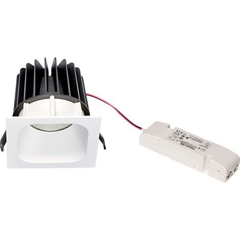IVARO Downlight carré fixe blanc IP44 LED intég. 65° 34W 4000K 3500lm ARIC 50446 (1/2)