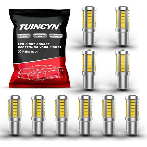 1156 Ampoule LED Lampe de Frein Blanche Ampoule 5630 33SMD Clignotant Feu de recul Feu de recul Feu de Position latérale Ampoules de feu de Position RV 12V (Paquet de 10) (1/5)