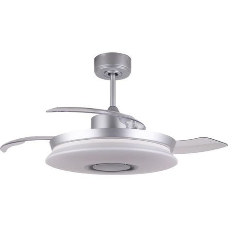 Ventilador de techo LED “Gaby” regulable con control remoto (35W 3CCT 2500lm) IP20 Ø106cm color plata (1/5)