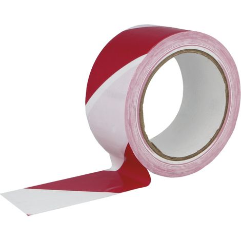 AMIG Bande de balisage adhésive 523 50 mm x 30 m PVC Rouge-Blanc (1/5)