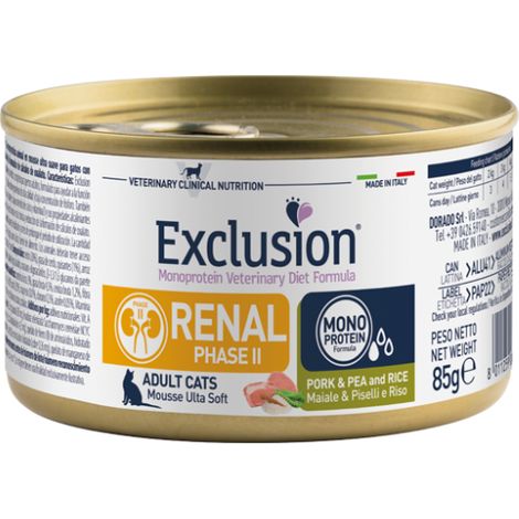 Umido Gatto Renal Adult Fase 2 - Maiale&Piselli E Riso 85g Exclusion