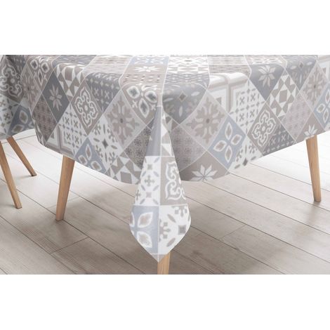 TOVAGLIA LIMA © in TELA CERATA plastificata LAVABILE idrorepellente in PVC MAIOLICHE Sabbia Made in Italy Cm. 140x140 x4 persone