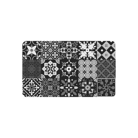 Tapis mousse imprimée antidérapant pour intérieur Noir 45x75 cm (1/3)