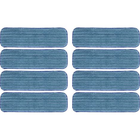 Lot de 8 Recharges Lavables pour Balai Bona Série, Tampon Nettoyant Profond Auto-Adhésif Réutilisable en Tissu Non Tissé 46x13,7cm