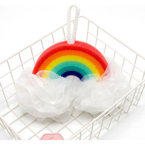 Wolkenförmige Badeschwämme, Regenbogen-Luffaschwämme, Peelingschwämme, Badebürsten für Kinder, Frauen und Männer, Duschgel (1/5)