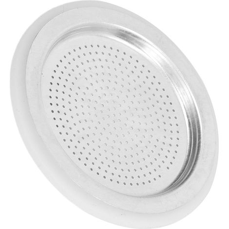Ensemble de filtre à café réutilisable en aluminium, comprenant un joint d'étanchéité et un disque filtrant, pour 6 personnes. (1/5)