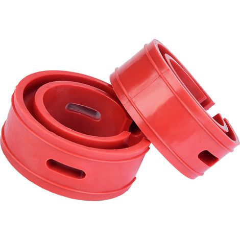 Deux coussinets de butée de ressort d'amortisseur de voiture rouges, type D. (1/5)