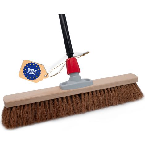 Novaliv Staubbesen Besenkopf mit Stiel 1x Besen mit Stiel Braun