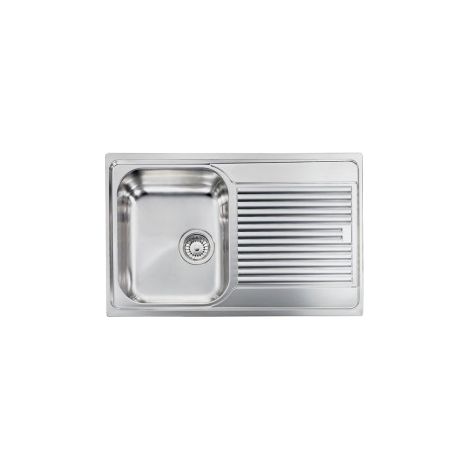 CM 011241-SCSSX Zenith Lavello da incasso 1 vasca sinistra con gocciolatoio destro in acciaio inox satinato (79x50x19 cm) colore Acciaio (1/5)