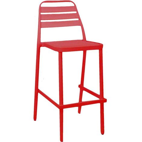 Sgabello bar in alluminio Las Vegas rosso (1/3)