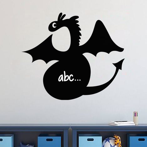 Sticker ardoise tableau noir - stickers muraux adhésif effaçable - SILHOUETTE DRAGON - 40x45cm (1/3)