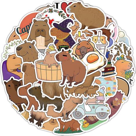 55 Feuilles D'autocollants Animaux Mignons, Autocollants Pour Ordinateur Portable, Autocollants En Vinyle Pour Voiture, Bagages, Planche  Roulette (1/5)