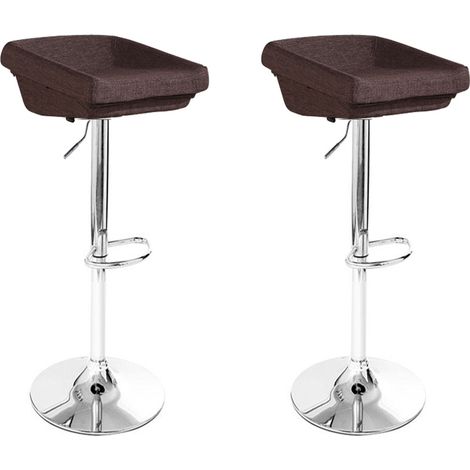 Lot de 2 tabourets de bar design marrons - Udine (1/2)