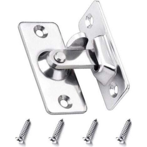 [JAMAIS UTILISÉ] Loquet de Serrure de Porte à 90 Degrés en Acier Inoxydable avec Vis pour Chambres Salles de Bains Meubles (1/4)