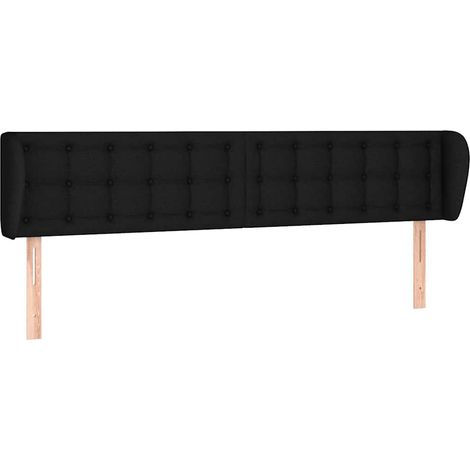 Maison Exclusive - Tête de lit avec oreilles Noir 183x23x78/88 cm Tissu (1/5)