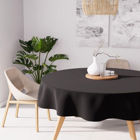 Nappe ronde "ALIX" 180cm noir (1/3)