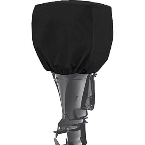 Housse Moteur Hors-Bord - Tissu Oxford 420D Imperméable Anti-UV pour Bateau Barge Skiff - Noir - 52 x 27 x 32 cm - 1 Pièce (1/4)