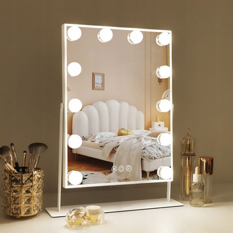 Specchio a LED stile Hollywood per il trucco, 300x410 mm