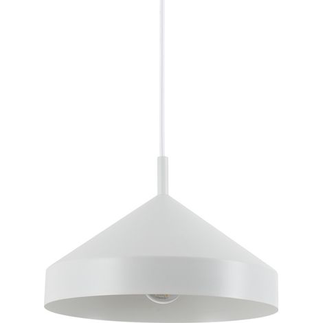 Sospensione Industrial-Minimal Yurta Metallo Bianco 1 Luce E27 D30 (1/2)