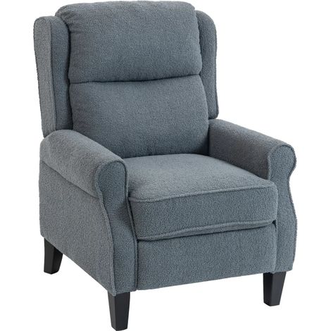 Recliner Armchair with Extended Leg Rest - Grey