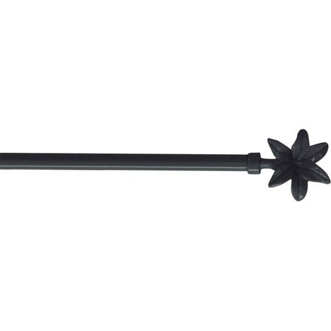 Tringle Déco Extensible "Fleurella" 60-80cm Anthracite