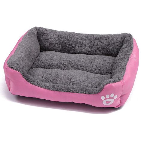 Lit Coussin Pour Chien Lavable En Machine Moelleux Rose Taille S (1/4)