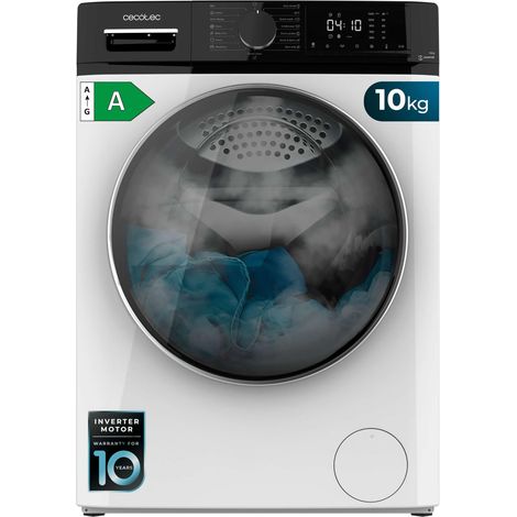 Waschmaschine, 10 kg, Steel, 1400 U/min, Inverter Plus Motor, SteamMax, DrumClean, Allergy Care, Pearl Drum, Delay Start, Stop&Go, LED-Display und verchromte Oberflächen, ECO-Programm und KidLock