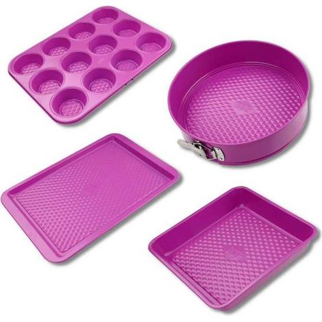 Fackelmann Backformen-Set Rosa Fuchsia 4 Teile (1/3)