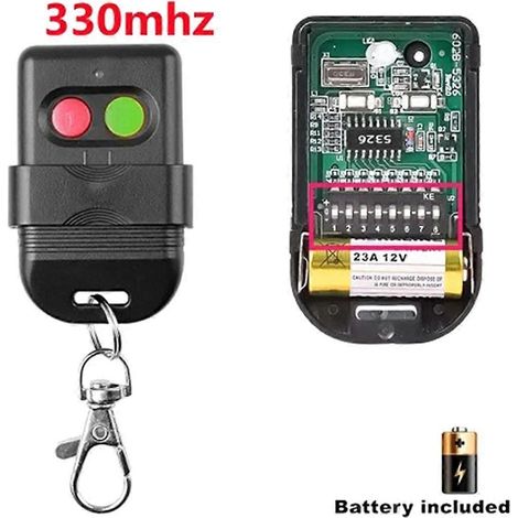 Duplicateur de télécommande intelligent à 8 commutateurs DIP 330 MHz à code fixe 2 canaux pour ouvre-porte de garage ou système d'alarme (1/4)