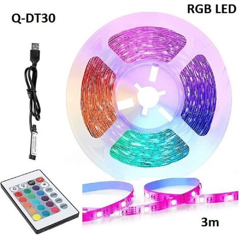 Andowl - Striscia Led Rgb Usb 3 Metri Con Telecomando Q-dt30 5050 5v Ip67 Impermeabile - (1/5)