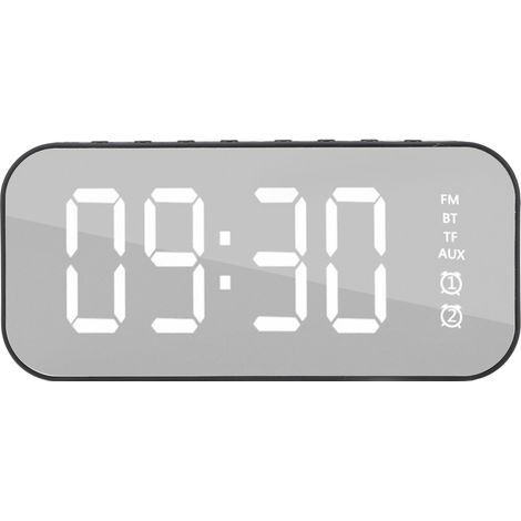 Enceinte Bluetooth Réveil Vintage Compact Polyvalent de Table avec Basses Miroir Horloge Numérique pour Chambre (1/5)