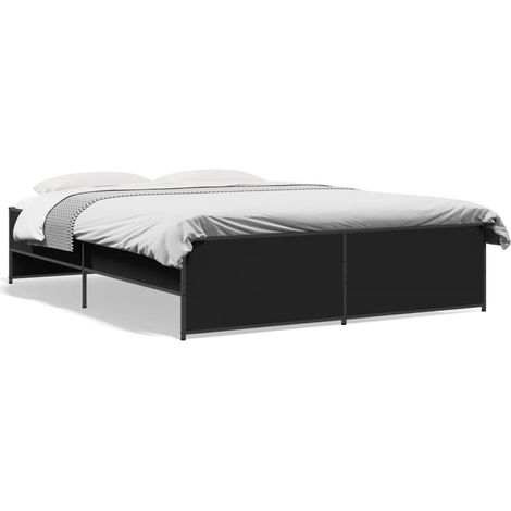 Maison Exclusive - Bettgestell Schwarz 160x200 cm Holzwerkstoff u
