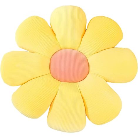 (38 cm, Gelb) Niedliches Blumenkissen, Plüsch-Bodenmatte, Bürostuhlmatte, Tatami-Matte, Dekokissen (1/3)