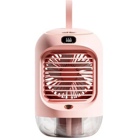 Tischventilator, tragbarer Sprühventilator, Geschwindigkeitsregulierung, drehbar, rosa (1/5)