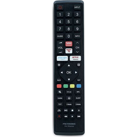 Metronic 495354 - Télécommande de de remplacement pour téléviseurs Hisense - Universal Télécommande pour téléviseurs de la Brand Hisense (1/4)