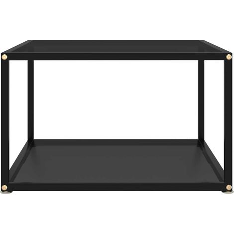 Maison Exclusive - Couchtisch Schwarz 60x60x35 cm Hartglas (1/5)