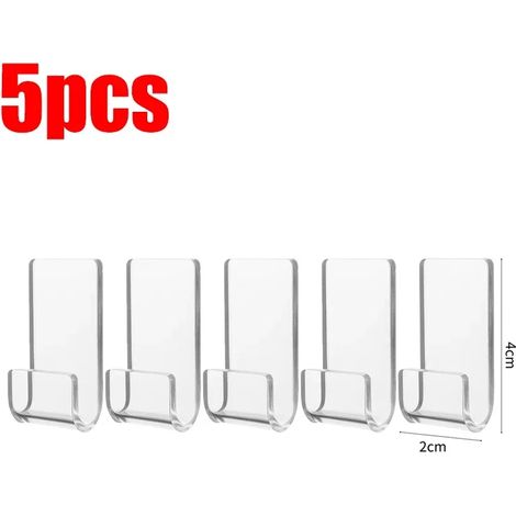 (Transparent - Lot de 5) Mini présentoirs pour disques vinyles, sans perçage, en acrylique transparent, avec crochets muraux et étagère pour CD. (1/5)