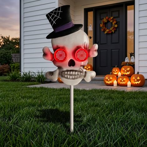 Glowing Skull Halloween Stake Light (1/2)