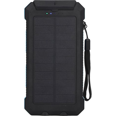 Banque d'énergie solaire 20000mAh, charge rapide 5V 3.1A, 2 ports USB, chargeur téléphone avec boussole et lampe LED (1/5)