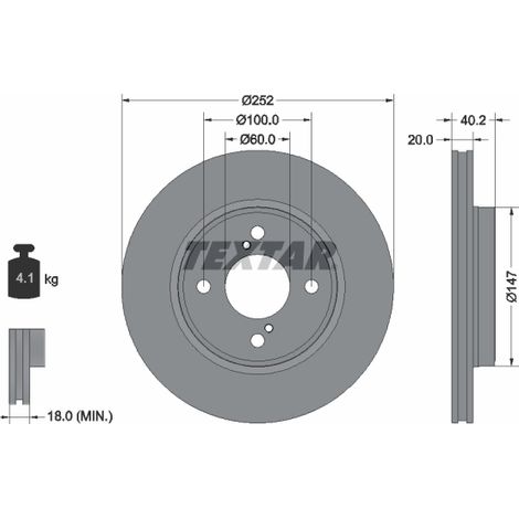 Lot de 2 Disques de frein Textar 92303703 SUZUKI 5531152R50 5531152R50000