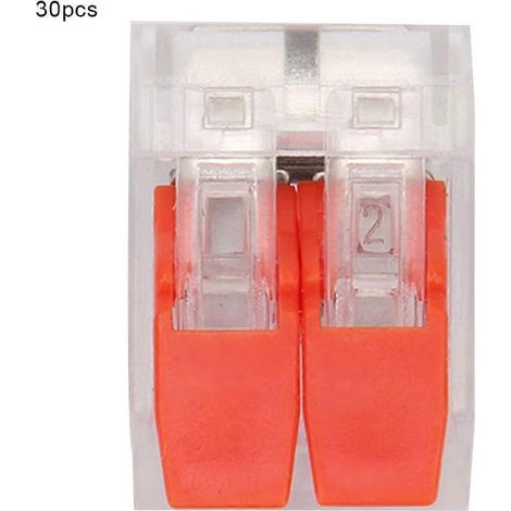 30 Stück PCT-412 Schnellverbinder, universeller kompakter Steckklemmenblock (rot)