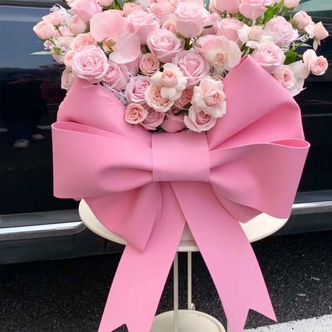 Grand Ruban Nœud pour Anniversaire Noël Mariage – Décoration Intérieur et Extérieur Polyvalente Atmosphère Fête Durable pc Tissu Rose (1/5)