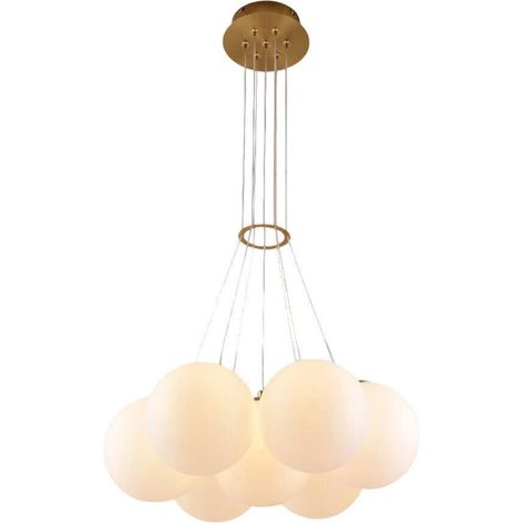 TrAdE Shop Traesio - Lampadario A Sospensione Bronzo Lampada Minimal Da Soffitto Con 7 Sfere Attacco G9 Lp-84-7 - (1/5)